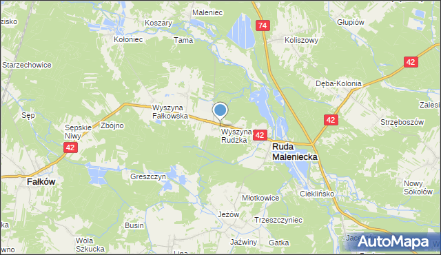 mapa Wyszyna Rudzka, Wyszyna Rudzka na mapie Targeo